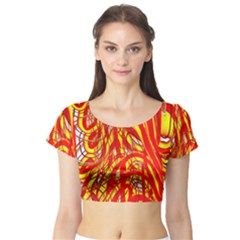 Fire On The Sun Short Sleeve Crop Top by ScottFreeArt