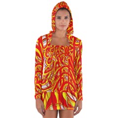 Fire On The Sun Long Sleeve Hooded T-shirt by ScottFreeArt