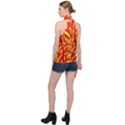 Fire On The Sun Halter Asymmetric Satin Top View2