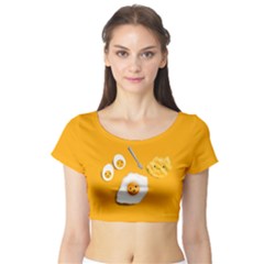 Egg Short Sleeve Crop Top by walala