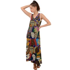 Wowriveter2020 V-neck Chiffon Maxi Dress by Kritter