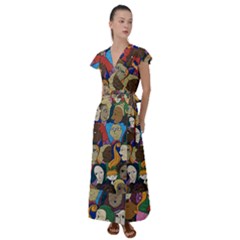 Wowriveter2020 Flutter Sleeve Maxi Dress by Kritter