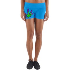 Pufstar Leaf Yoga Shorts by pufstar