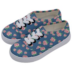 Pink Vintage Roses Kids  Classic Low Top Sneakers by FloraaplusDesign