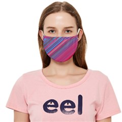 Pink Blue Diagonal Stripes  Cloth Face Mask (adult) by SpinnyChairDesigns