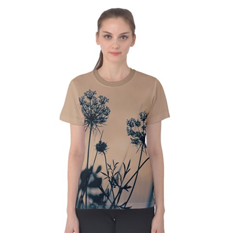 Vintage Floral Simple Women s Cotton Tee by Graphika