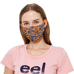 Blue Orange Camouflage Crease Cloth Face Mask (adult) by SpinnyChairDesigns