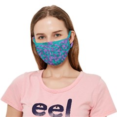 Purple And Teal Camouflage Crease Cloth Face Mask (adult) by SpinnyChairDesigns