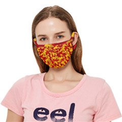 Red And Yellow Camouflage Crease Cloth Face Mask (adult) by SpinnyChairDesigns