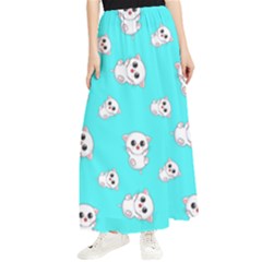 Azure Blue And Crazy Kitties Pattern, Cute Kittens, Cartoon Cats Theme Maxi Chiffon Skirt by Casemiro