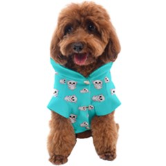 Azure Blue And Crazy Kitties Pattern, Cute Kittens, Cartoon Cats Theme Dog Coat by Casemiro