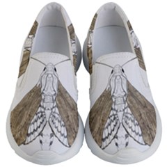 Surreal Moth At Night Kids Lightweight Slip Ons by GretaBerlin