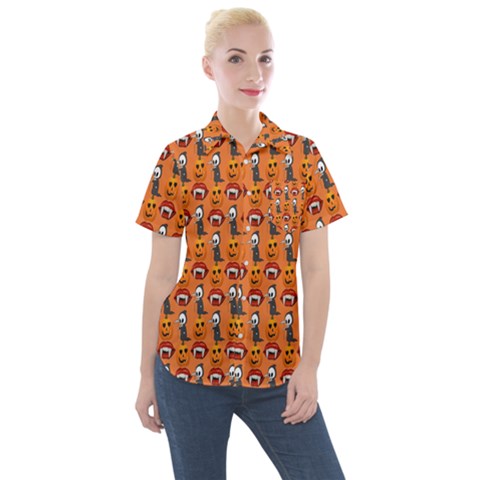 Halloween Women s Short Sleeve Pocket Shirt by Sparkle