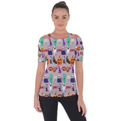 Halloween Shoulder Cut Out Short Sleeve Top by Sparkle