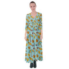 New Season Umbrella Button Up Maxi Dress by designsbymallika