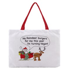 Vegan Santa Zipper Medium Tote Bag by CuteKingdom