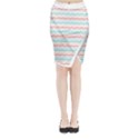 Aqua Coral Waves Midi Wrap Pencil Skirt View1