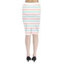 Aqua Coral Waves Midi Wrap Pencil Skirt View2