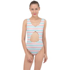 Aqua Coral Waves Center Cut Out Swimsuit by CuteKingdom