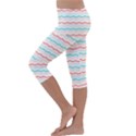 Aqua Coral Waves Kids  Lightweight Velour Capri Leggings  View2