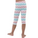 Aqua Coral Waves Kids  Lightweight Velour Capri Leggings  View4