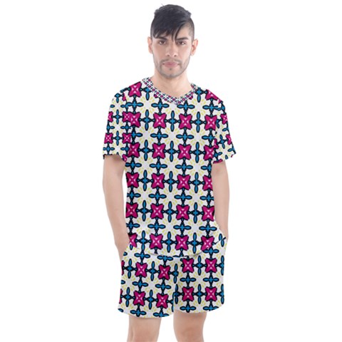 Geometric Men s Mesh Tee And Shorts Set by SychEva