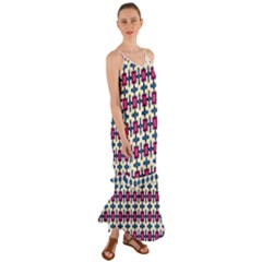 Geometric Cami Maxi Ruffle Chiffon Dress by SychEva