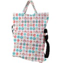 Aqua Coral Circles Fold Over Handle Tote Bag View2