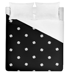 Black And White Baseball Motif Pattern Duvet Cover (queen Size) by dflcprintsclothing