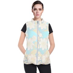 Dahlia Flowers -by Larenard Women s Puffer Vest by LaRenard