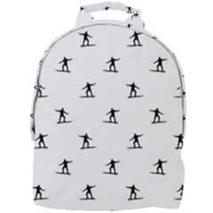 Black And White Surfing Motif Graphic Print Pattern Mini Full Print Backpack by dflcprintsclothing