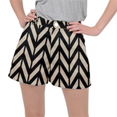 Chevrons Beige/noir Ripstop Shorts by kcreatif