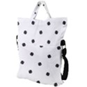 Black And White Baseball Print Pattern Fold Over Handle Tote Bag View2