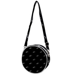 Formula One Black And White Graphic Pattern Crossbody Circle Bag by dflcprintsclothing