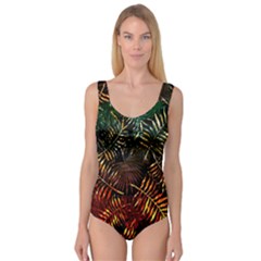 Tropical Leaves Princess Tank Leotard  by goljakoff