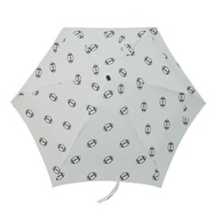 American Football Ball Motif Print Pattern Mini Folding Umbrellas by dflcprintsclothing