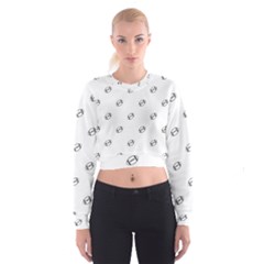 American Football Ball Motif Print Pattern Cropped Sweatshirt by dflcprintsclothing