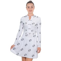 American Football Ball Motif Print Pattern Long Sleeve Panel Dress by dflcprintsclothing