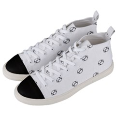 American Football Ball Motif Print Pattern Men s Mid-top Canvas Sneakers by dflcprintsclothing