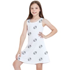 American Football Ball Motif Print Pattern Kids  Lightweight Sleeveless Dress by dflcprintsclothing