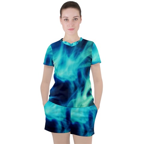 Glow Bomb  Women s Tee And Shorts Set by MRNStudios