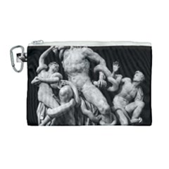 Laocoon Sculpture Over Black Canvas Cosmetic Bag (large) by dflcprintsclothing