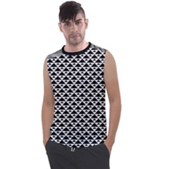 Black And White Triangles Pattern, Geometric Men s Regular Tank Top by Casemiro