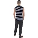 Striped black and grey colors pattern, silver geometric lines Men s Regular Tank Top View2