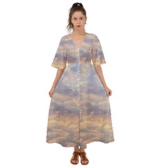 Cloudscape Photo Print Kimono Sleeve Boho Dress by dflcprintsclothing