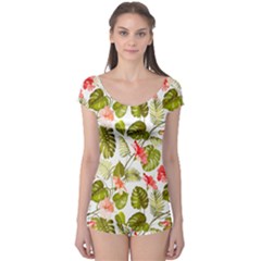 Tropical Flowers Boyleg Leotard  by goljakoff