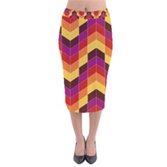 Geometric  Velvet Midi Pencil Skirt by Sobalvarro