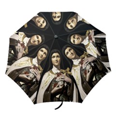 Virgin Mary Sculpture Dark Scene Folding Umbrellas by dflcprintsclothing