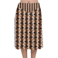 Snakeskin Velvet Flared Midi Skirt by Sparkle