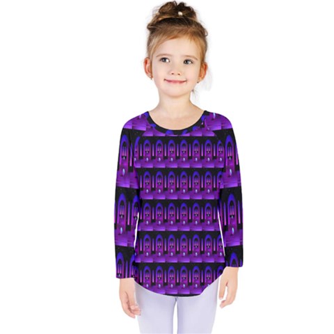 Violet Retro Kids  Long Sleeve Tee by Sparkle